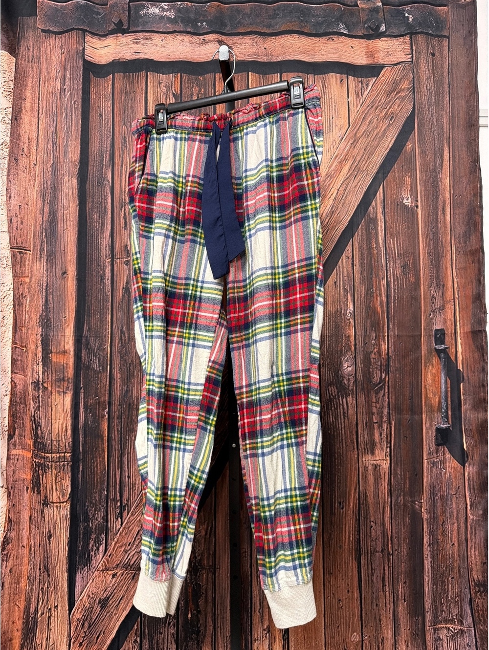 Aerie Plaid Flannel Jogger Pants medium Long Size